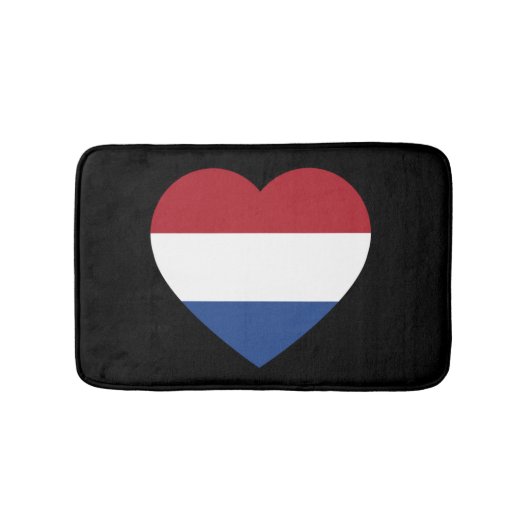 Nederland Heartflag op Black bmcnt Badmat (Voorkant)