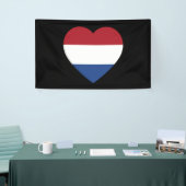 Nederland Heartflag op Black brcnt Spandoek (Beurs)