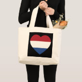 Nederland Heartflag op Black jtcnt Grote Tote Bag (Voorkant (product))
