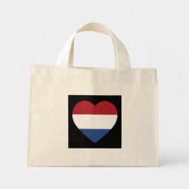 Nederland Heartflag op Black tcnt Mini Tote Bag