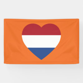 Nederland Heartflag op Oranje bnrcnt Spandoek