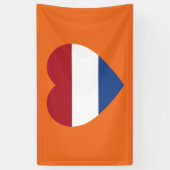 Nederland Heartflag op Oranje bnrcnt Spandoek (Verticaal)