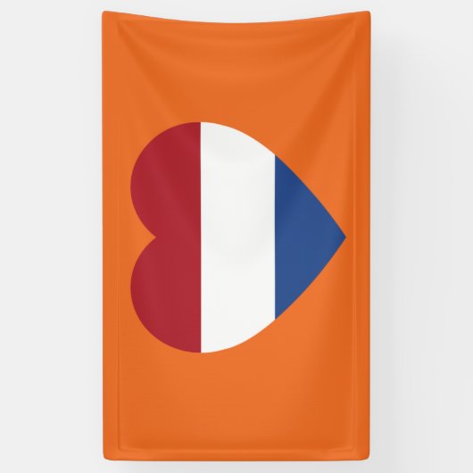 Nederland Heartflag op Oranje bnrcnt Spandoek (Verticaal)