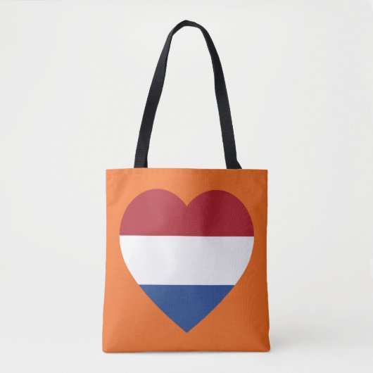 Nederland Heartflag op Oranje stcnt Tote Bag (Voorkant)