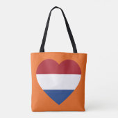 Nederland Heartflag op Oranje stcnt Tote Bag (Achterkant)