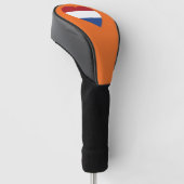 Nederland Heartflag op Sinaasappel dccnt Golfheadcover (Schuin)