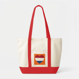 Nederland Heartflag op Sinaasappel itcnt Tote Bag