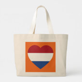 Nederland Heartflag op Sinaasappel jtcnt Grote Tote Bag (Achterkant)