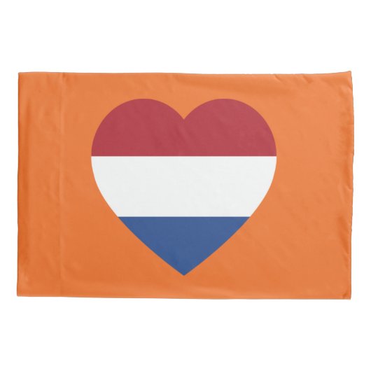 Nederland Heartflag op Sinaasappel pcnt Kussensloop (Achterkant)