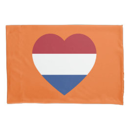 Nederland Heartflag op Sinaasappel pcnt Kussensloop