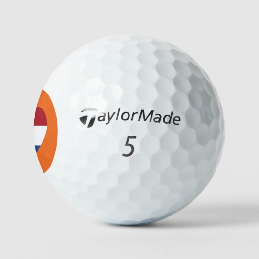 Nederland Heartflag op Sinaasappel tmtp5 gbcnt Golfballen (Logo)