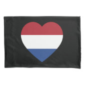 Nederland Heartflag op zwart pcnt Kussensloop (Voorkant)