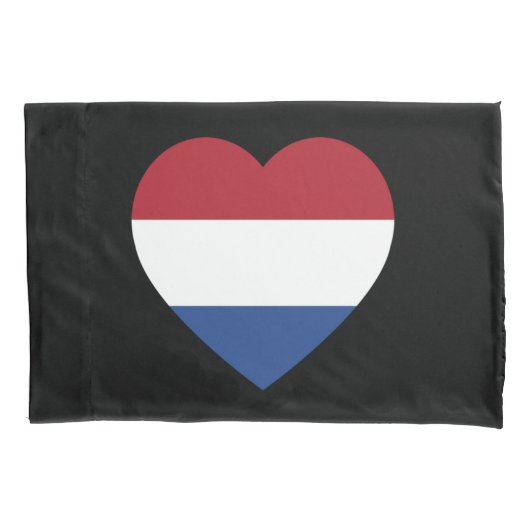 Nederland Heartflag op zwart pcnt Kussensloop (Voorkant)