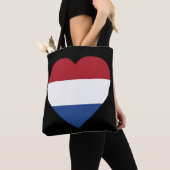 Nederland Heartflag op Zwarte stunt Tote Bag (Dichtbij)