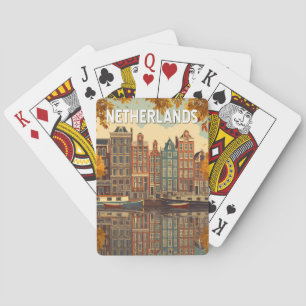 Nederland Illustratie Reis Kunst Vintage Pokerkaarten
