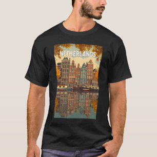 Nederland Illustratie Reis Kunst Vintage T-shirt