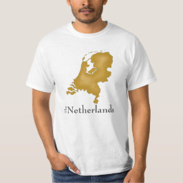 Nederland in Goud met Vette tekst T-shirt