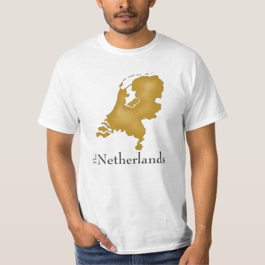 Nederland in Goud met Vette tekst T-shirt (Voorkant)