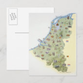 Nederland, kaart met onderscheidende kenmerken (Voorkant / Achterkant)