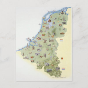 Nederland, kaart met onderscheidende kenmerken