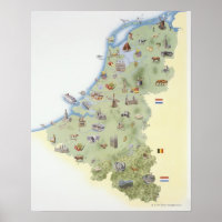 Nederland, kaart met onderscheidende kenmerken