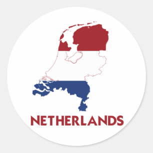 NEDERLAND KAART RONDE STICKER