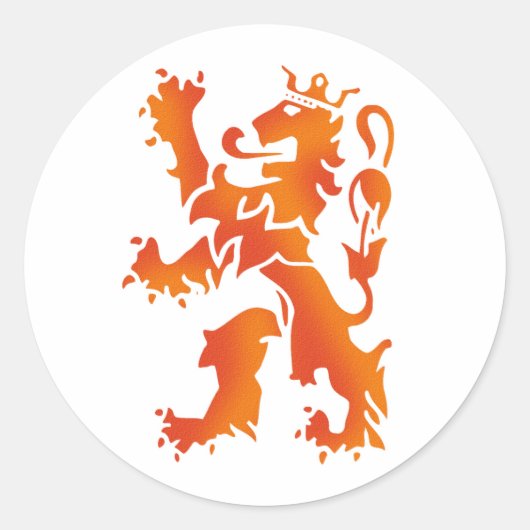 Nederland kampio en 2014 lion ronde sticker (Voorkant)