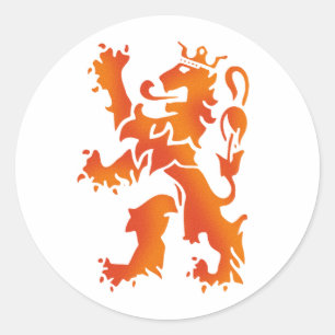 Nederland kampio en 2014 lion ronde sticker