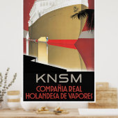 Nederland KNSM Vintage Travel Poster teruggezet (Keuken)