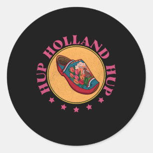Nederland Koningsdag Houten klomp Ronde Sticker