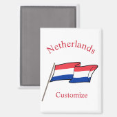 Nederland Land Vlag Thunder_Cove Magneet (Voorkant / Achterkant)