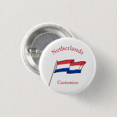 Nederland Land Vlag Thunder_Cove Ronde Button 3,2 Cm (Voorkant /achterkant)
