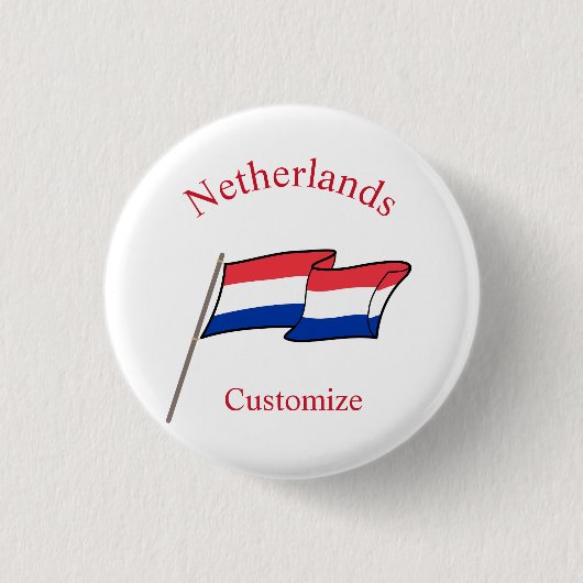 Nederland Land Vlag Thunder_Cove Ronde Button 3,2 Cm (Voorkant)