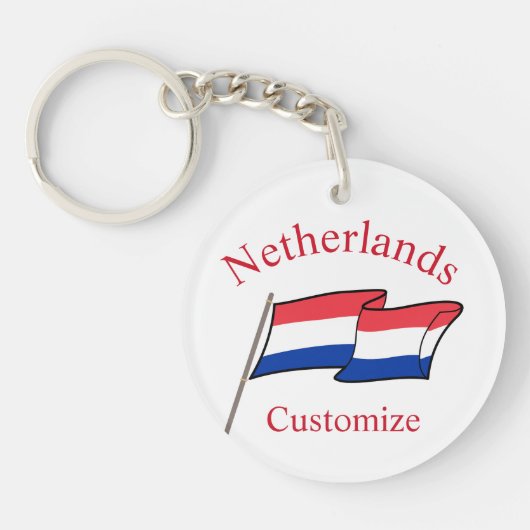 Nederland Land Vlag Thunder_Cove Sleutelhanger (Voorkant)
