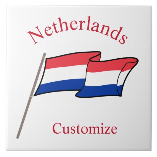 Nederland Land Vlag Thunder_Cove Tegeltje (Voorkant)