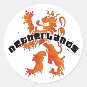 Nederland leeuw logo ronde sticker