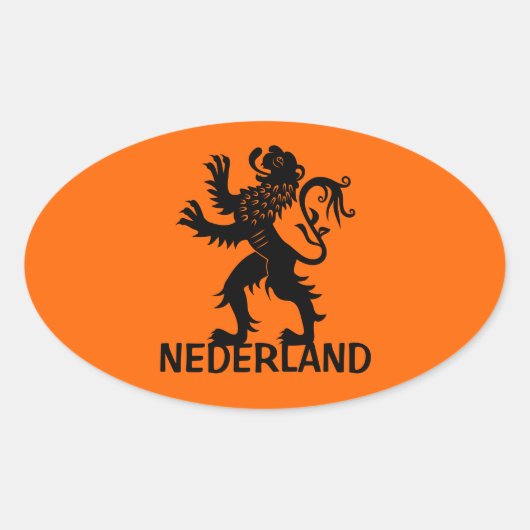 Nederland Lion Ovale Sticker (Voorkant)