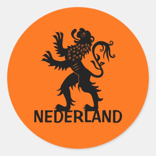 Nederland Lion Ronde Sticker (Voorkant)