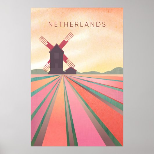 Nederland Minimaal Reisposter Poster (Voorkant)