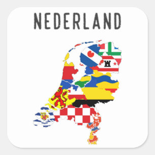 Nederland nederland naam tekst land regio's pr vierkante sticker