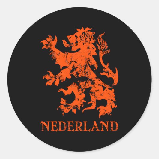 Nederland Nederland Nederlandse Lion Ronde Sticker (Voorkant)