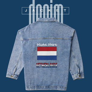 Nederland Nederlanders Vlag Wit Persoonlijk Denim Jacket