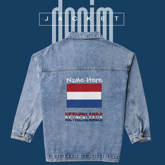 Nederland Nederlanders Vlag Wit Persoonlijk Denim Jacket