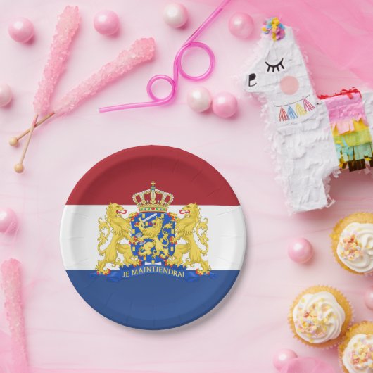 Nederland, Nederlands Vlaggenfeest, verjaardag/spo Papieren Bordje (Feest)