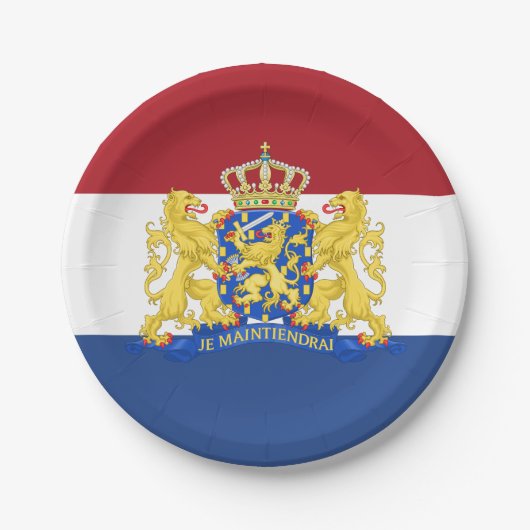 Nederland, Nederlands Vlaggenfeest, verjaardag/spo Papieren Bordje (Voorkant)