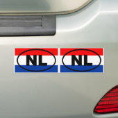 Nederland NL Europees ovaal Bumpersticker (Op auto)