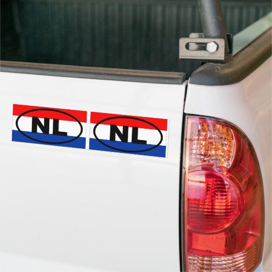 Nederland NL Europees ovaal Bumpersticker (Op Truck)