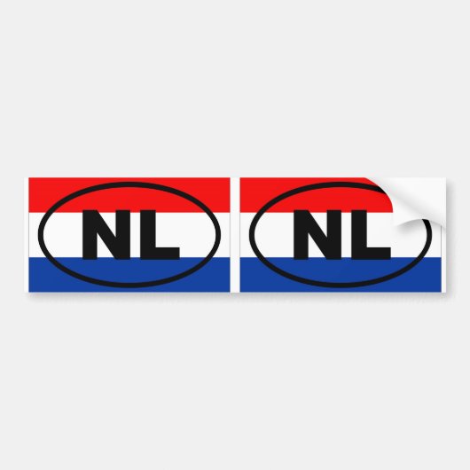 Nederland NL Europees ovaal Bumpersticker (Voorkant)