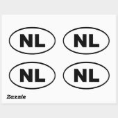 Nederland NL Europees Ovale Sticker (Vel)