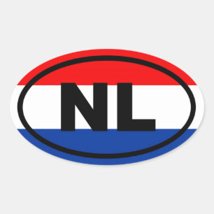 Nederland NL Europees Ovale Sticker